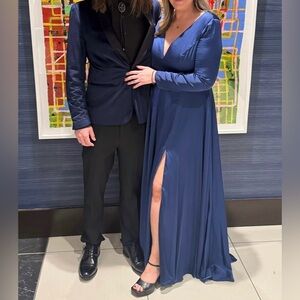 Mac Duggal Royal Blue Long Sleeve Gown